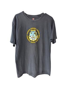Vintage Hanes Shirt Adult L Charcoal Black Myrtle Beach Family Crest Tee 20x28